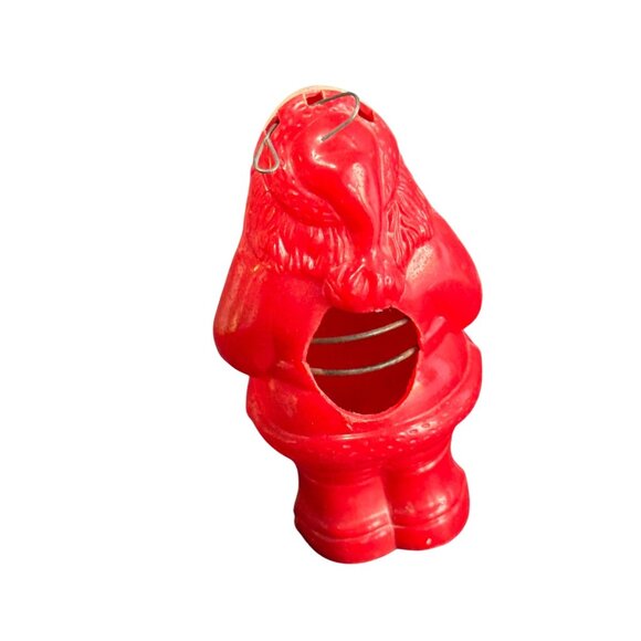 Vintage Celluloid Santa Claus Christmas Ornament Bulb Cover Red & White 4 3/4" T - Picture 2 of 7